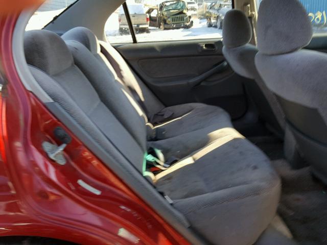 1HGEJ6675VL029804 - 1997 HONDA CIVIC LX RED photo 6