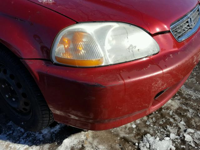 1HGEJ6675VL029804 - 1997 HONDA CIVIC LX RED photo 9