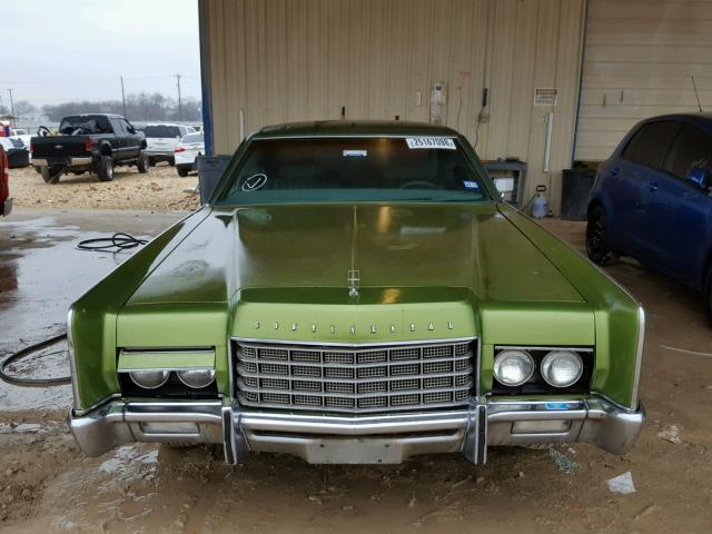 2Y82A872114 - 1972 LINCOLN CONTINENTA GREEN photo 9