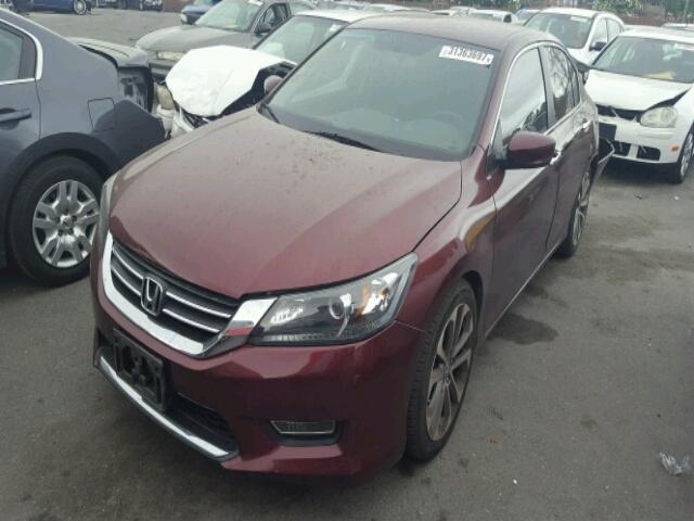 1HGCR2F5XDA086968 - 2013 HONDA ACCORD SPO MAROON photo 2