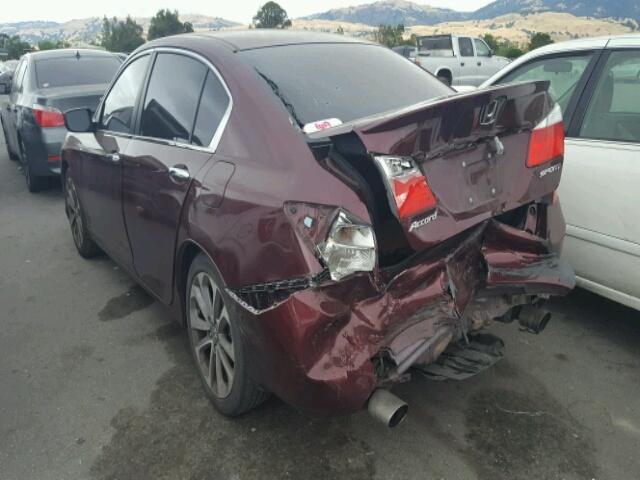 1HGCR2F5XDA086968 - 2013 HONDA ACCORD SPO MAROON photo 3