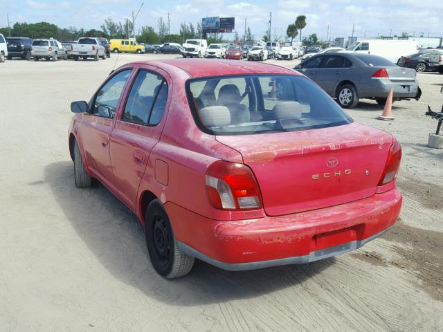 JTDBT1232Y0080085 - 2000 TOYOTA ECHO RED photo 3