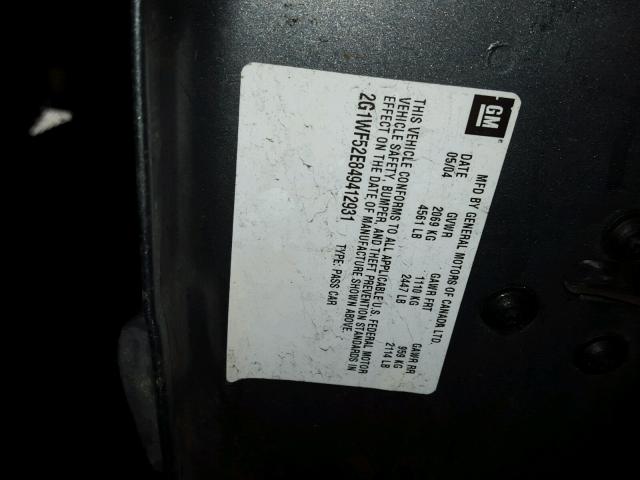 2G1WF52E849412931 - 2004 CHEVROLET IMPALA 灰色 照片 10