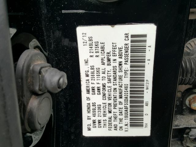 19UUA8F50DA005460 - 2013 ACURA TL TECH BLACK photo 10