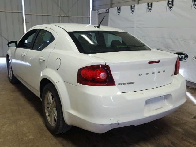 1C3CDZCB7CN193214 - 2012 DODGE AVENGER SX WHITE photo 3