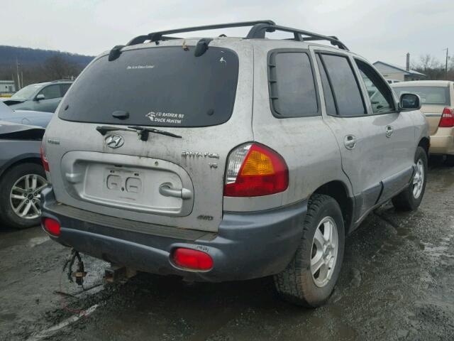 KM8SC73D34U701956 - 2004 HYUNDAI SANTA FE G SILVER photo 4