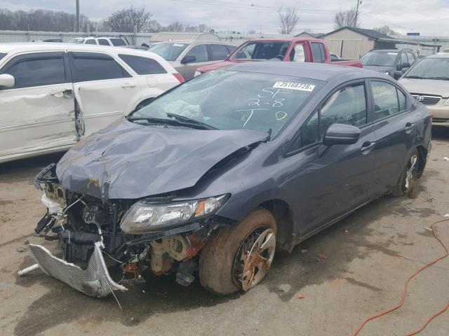 2HGFB2F55FH547483 - 2015 HONDA CIVIC LX GRAY photo 2