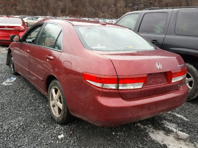 1HGCM56804A106106 - 2004 HONDA ACCORD EX RED photo 3