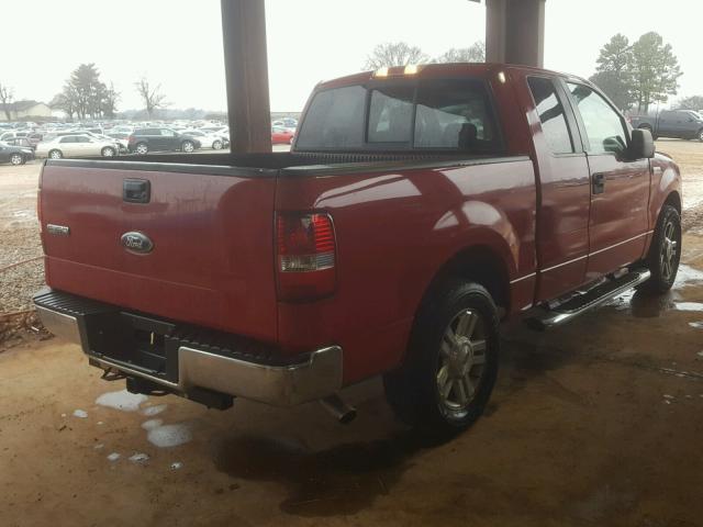 1FTRX12W26FA62306 - 2006 FORD F150 RED photo 4