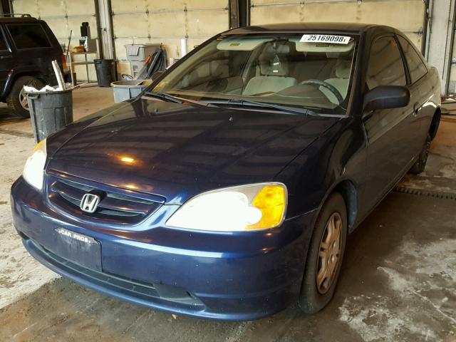 1HGEM22573L001066 - 2003 HONDA CIVIC LX BLUE photo 2