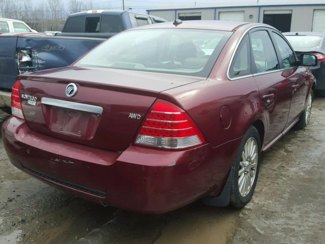 1MEHM43167G611752 - 2007 MERCURY MONTEGO PR MAROON photo 4