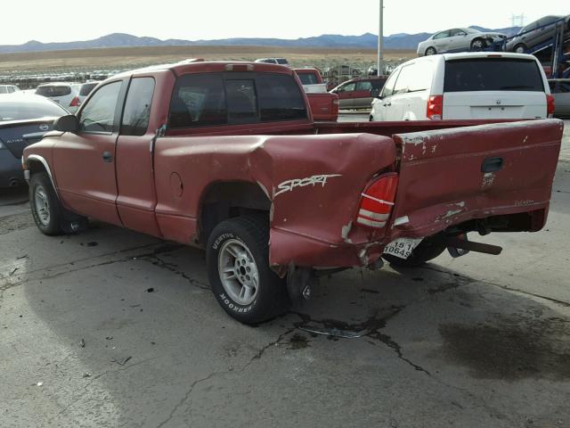 1B7GL23X0VS260078 - 1997 DODGE DAKOTA RED photo 3