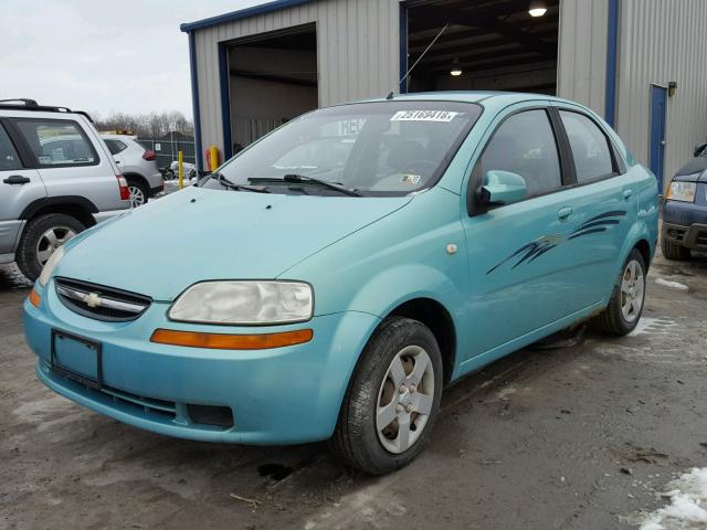 KL1TD52665B330289 - 2005 CHEVROLET AVEO BASE TEAL photo 2