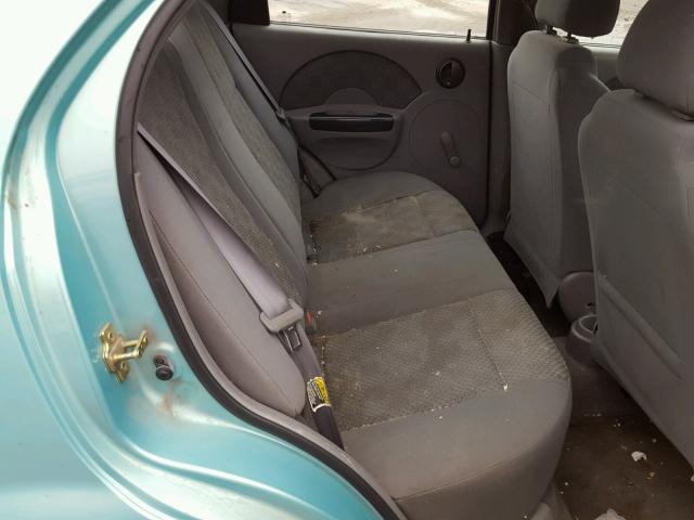 KL1TD52665B330289 - 2005 CHEVROLET AVEO BASE TEAL photo 6