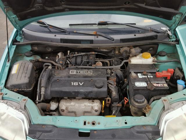 KL1TD52665B330289 - 2005 CHEVROLET AVEO BASE TEAL photo 7