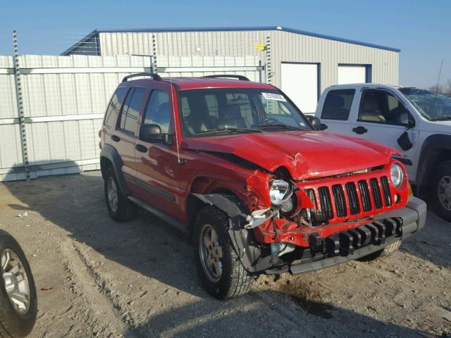 1J4GL48K15W615674 - 2005 JEEP LIBERTY SP RED photo 1