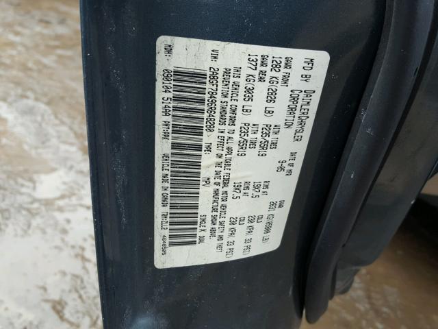 2A8GF78496R648280 - 2006 CHRYSLER PACIFICA L 青色 照片 10