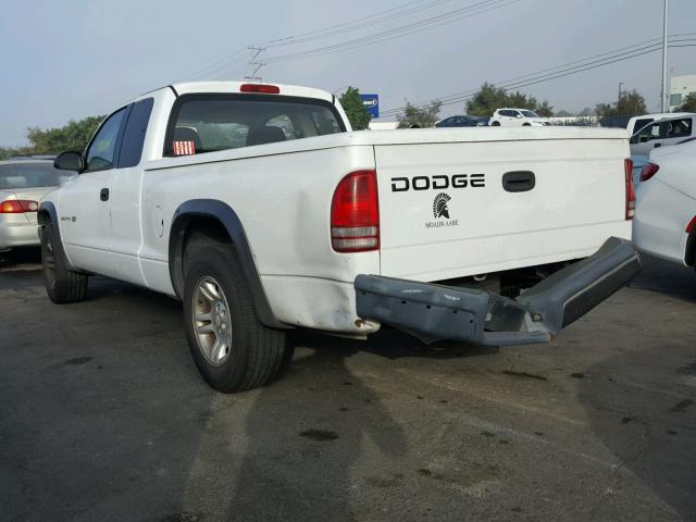 1B7GL12X52S561596 - 2002 DODGE DAKOTA BAS WHITE photo 3