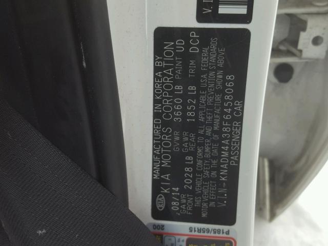 KNADM4A38F6458068 - 2015 KIA RIO LX Սպիտակ լուսանկար 10
