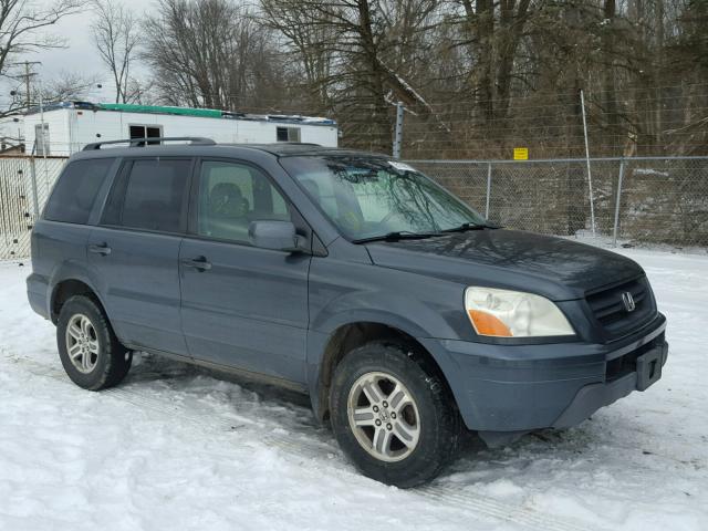 2HKYF18484H580363 - 2004 HONDA PILOT EX BLUE photo 1