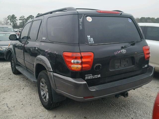 5TDZT34A14S235108 - 2004 TOYOTA SEQUOIA SR BLACK photo 3