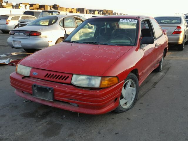 3FAPP1289MR147349 - 1991 FORD ESCORT GT RED photo 2