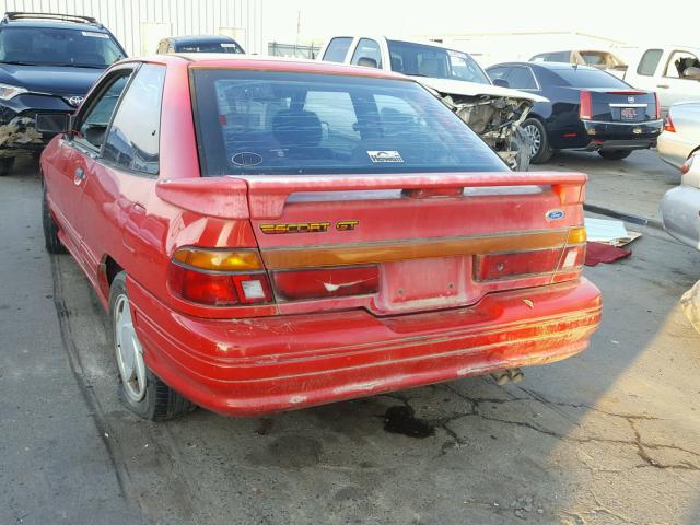 3FAPP1289MR147349 - 1991 FORD ESCORT GT RED photo 3