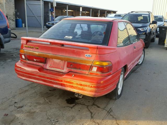 3FAPP1289MR147349 - 1991 FORD ESCORT GT RED photo 4