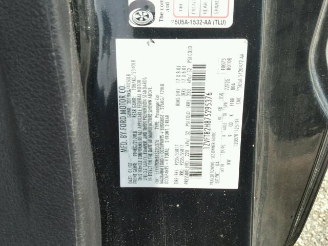 1ZVFT82H875295376 - 2007 FORD MUSTANG GT BLACK photo 10