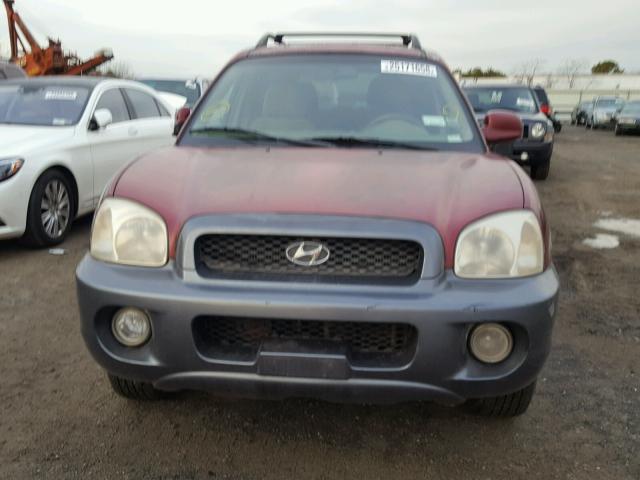 KM8SC73D74U617249 - 2004 HYUNDAI SANTA FE G BURGUNDY photo 9