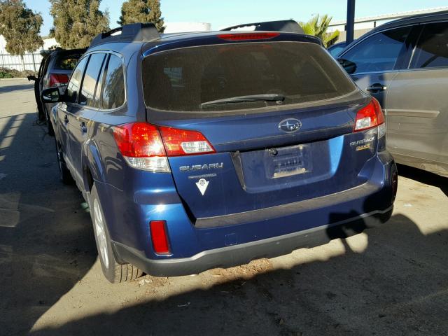 4S4BRBGC5A3313518 - 2010 SUBARU OUTBACK 2. BLUE photo 3