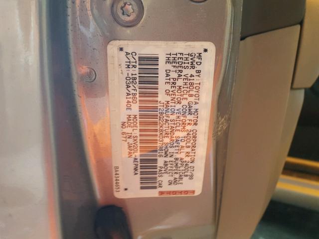 JT2BG22K8X0379816 - 1999 TOYOTA CAMRY LE TAN photo 10