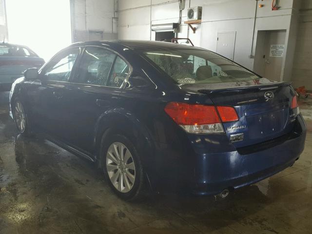 4S3BMDK69A2220264 - 2010 SUBARU LEGACY 3.6 BLUE photo 3