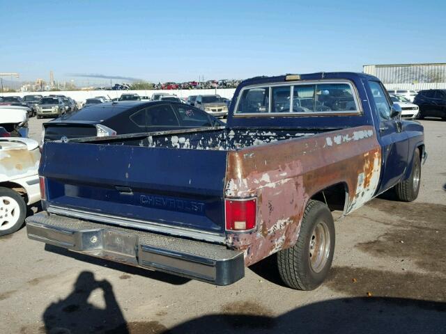 1GCDC14H0ES190442 - 1984 CHEVROLET C10 BLUE photo 4