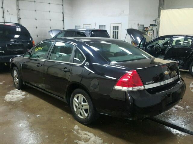 2G1WS553281239157 - 2008 CHEVROLET IMPALA POL BLACK photo 3