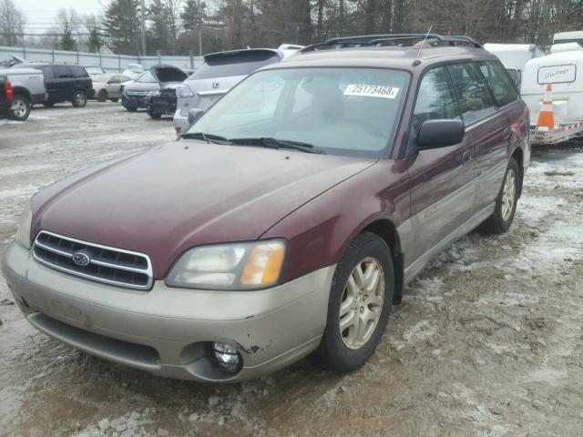 4S3BH665017613235 - 2001 SUBARU LEGACY OUT MAROON photo 2