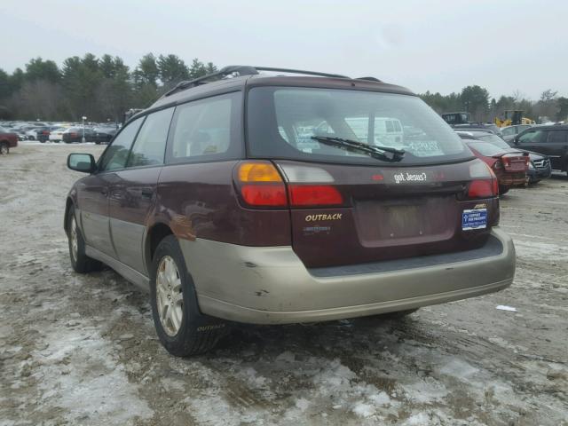 4S3BH665017613235 - 2001 SUBARU LEGACY OUT MAROON photo 3