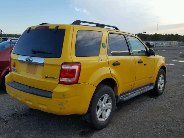 1FMCU49H28KB52973 - 2008 FORD ESCAPE HEV YELLOW photo 4