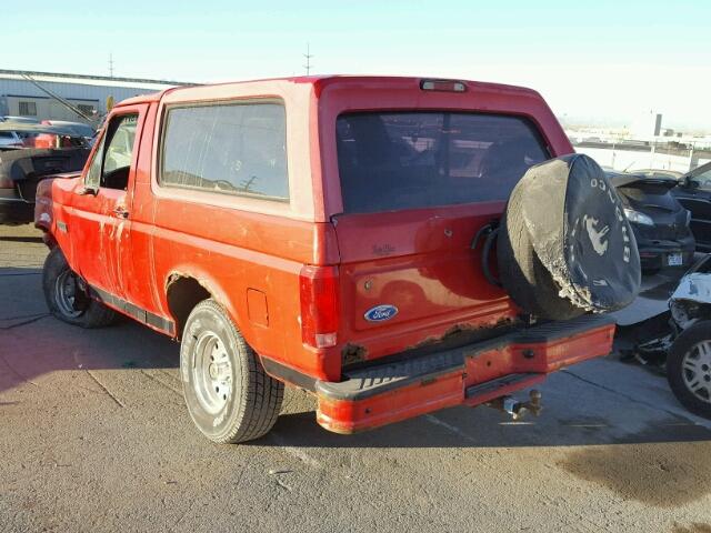 1FMEU15H4SLA33840 - 1995 FORD BRONCO U10 RED photo 3