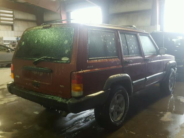 1J4FJ68S7WL189120 - 1998 JEEP CHEROKEE S RED photo 4