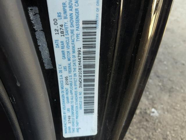 3VWCK21C81M447991 - 2001 VOLKSWAGEN NEW BEETLE 黑色 照片 10