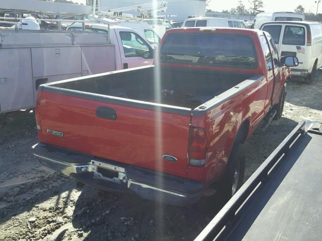 1FTSX31F2XED38845 - 1999 FORD F350 SRW S RED photo 4