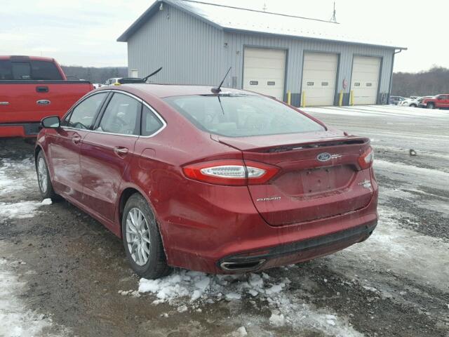 3FA6P0K96ER251233 - 2014 FORD FUSION TIT RED photo 3