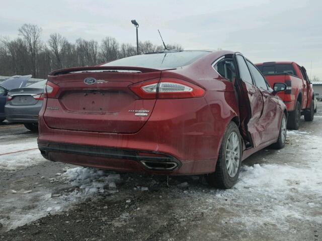 3FA6P0K96ER251233 - 2014 FORD FUSION TIT RED photo 4