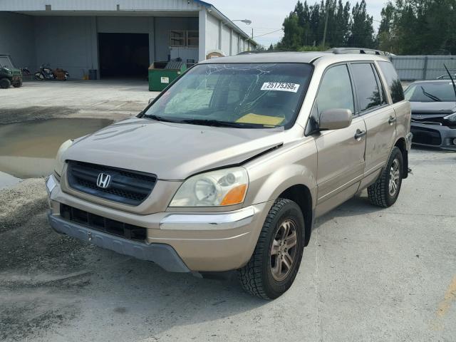 2HKYF18554H549323 - 2004 HONDA PILOT EXL TAN photo 2