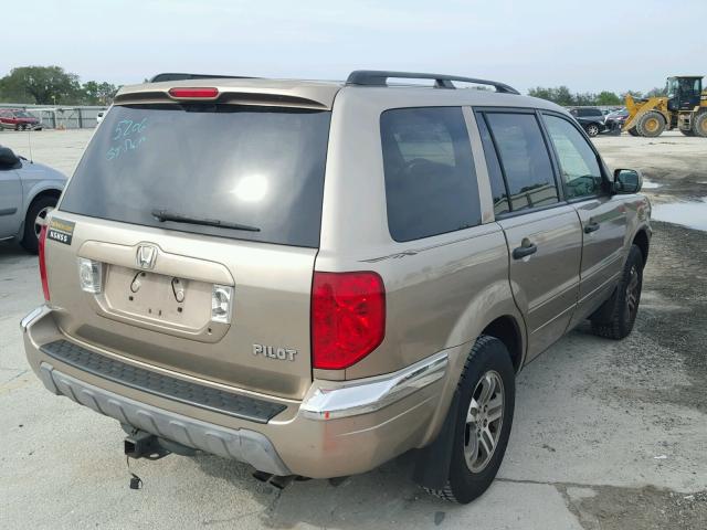 2HKYF18554H549323 - 2004 HONDA PILOT EXL TAN photo 4