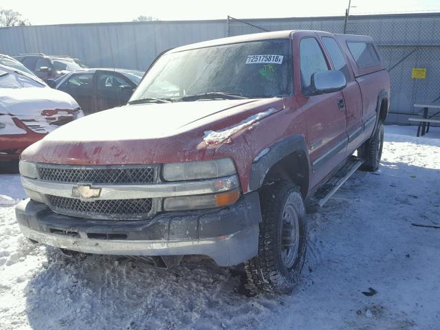 1GCHK29151E266431 - 2001 CHEVROLET SILVERADO RED photo 2