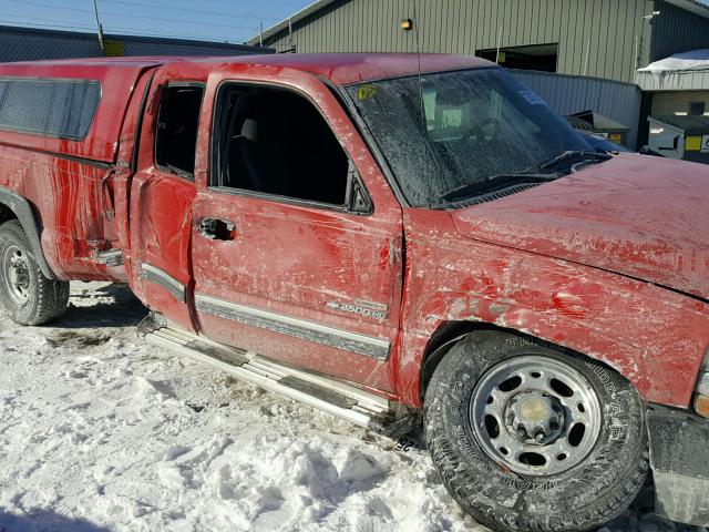 1GCHK29151E266431 - 2001 CHEVROLET SILVERADO RED photo 9