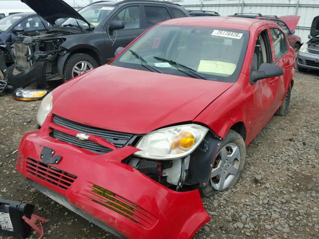 1G1AK55F177349607 - 2007 CHEVROLET COBALT LS RED photo 2