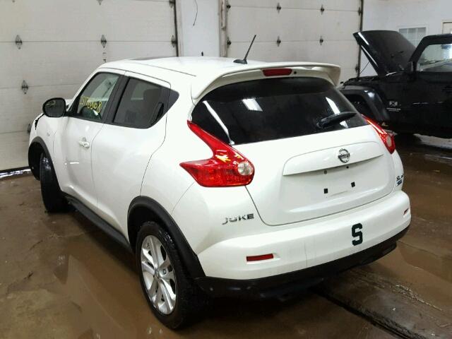 JN8AF5MVXET361106 - 2014 NISSAN JUKE S WHITE photo 3